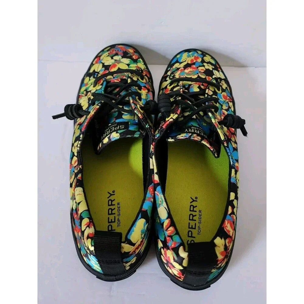 Sperry Women's Crest Vibe Floral Tokyo Sneakers Shoes SZ 8.5 STS87030 Top Sider
